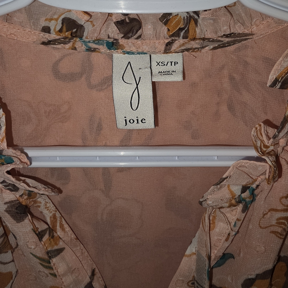 Joie Peach Floral Blouse - Picture 3 of 4